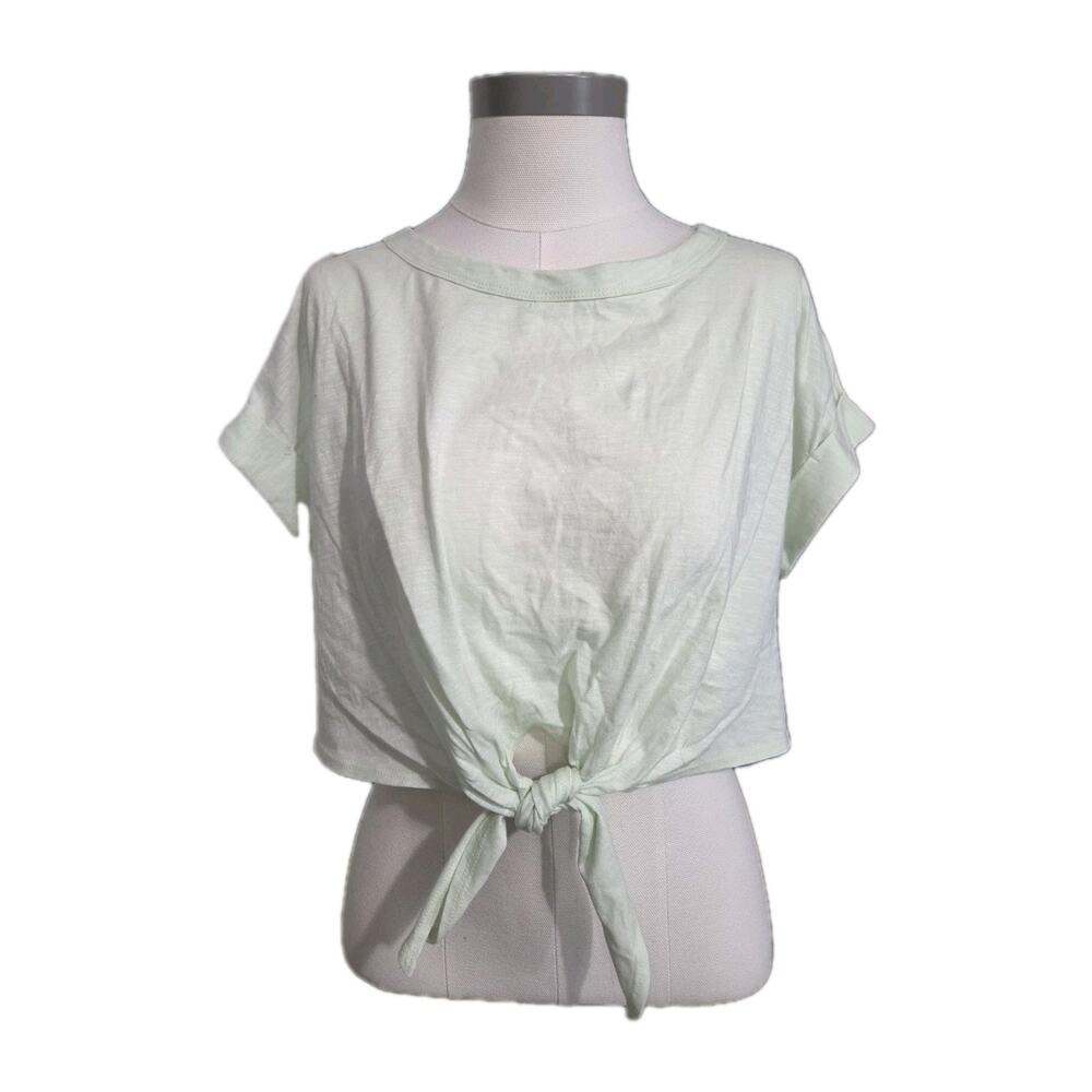 Charlotte Avery Light Green Tie-Front Crop Top Mint Size Small New Without Tags